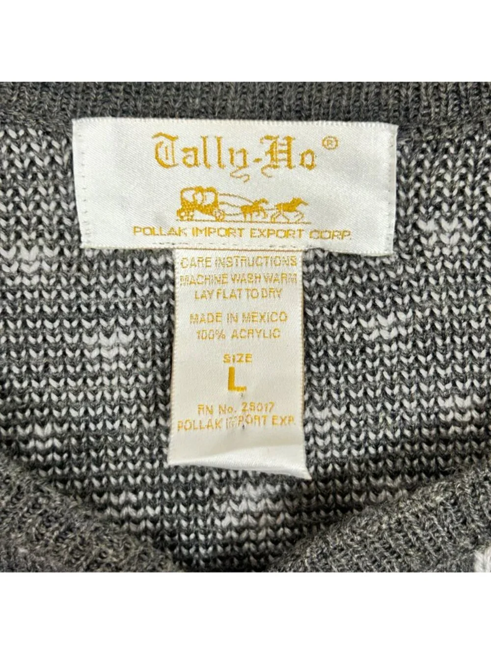 Vintage Tally Ho Floral Button Cardigan Sweater Cottage Size Large Women's
